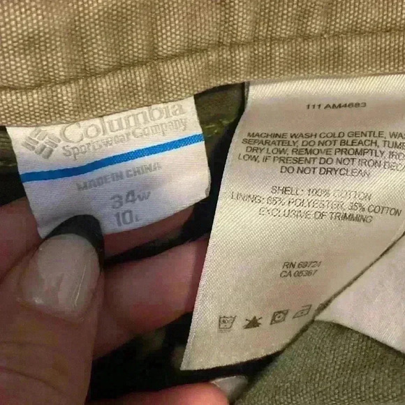 Men’s Columbia Shorts Size 34 Green - Picture 3 of 5